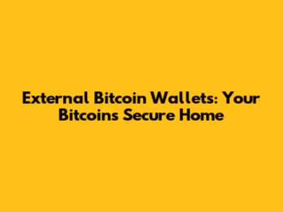 External Bitcoin Wallets: Your Bitcoin's Secure Home