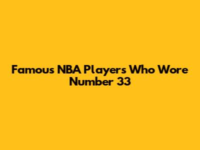 Famous NBA Players Who Wore Number 33