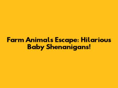 Farm Animals Escape: Hilarious Baby Shenanigans!