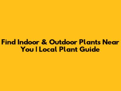 Find Indoor & Outdoor Plants Near You | Local Plant Guide