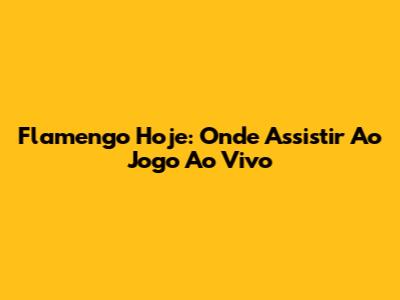 Flamengo Hoje: Onde Assistir Ao Jogo Ao Vivo