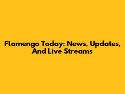 Flamengo Today: News, Updates, And Live Streams