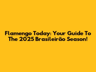 Flamengo Today: Your Guide To The 2025 Brasileirão Season!