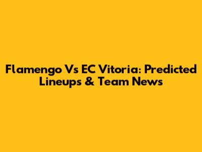 Flamengo Vs EC Vitoria: Predicted Lineups & Team News
