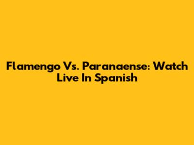 Flamengo Vs. Paranaense: Watch Live In Spanish
