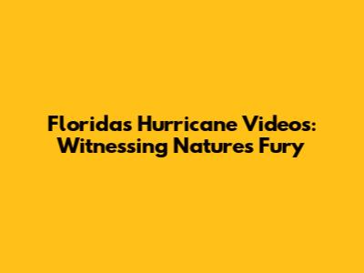 Florida's Hurricane Videos: Witnessing Nature's Fury