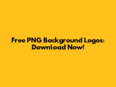 Free PNG Background Logos: Download Now!