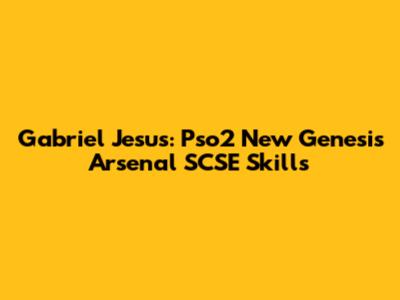 Gabriel Jesus: Pso2 New Genesis Arsenal SCSE Skills