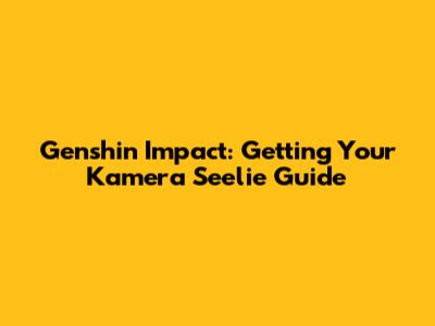 Genshin Impact: Getting Your Kamera Seelie Guide