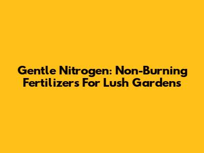 Gentle Nitrogen: Non-Burning Fertilizers For Lush Gardens