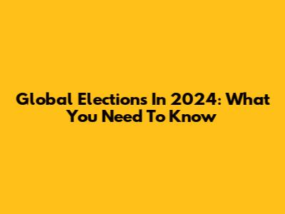 Global Elections In 2024: What You Need To Know