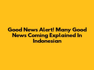 Good News Alert! 'Many Good News Coming' Explained In Indonesian