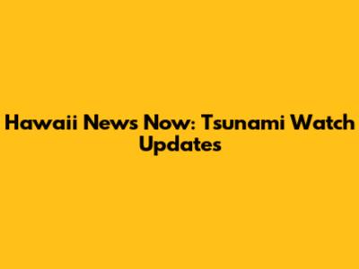 Hawaii News Now: Tsunami Watch Updates