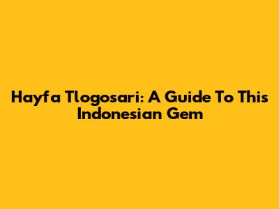 Hayfa Tlogosari: A Guide To This Indonesian Gem