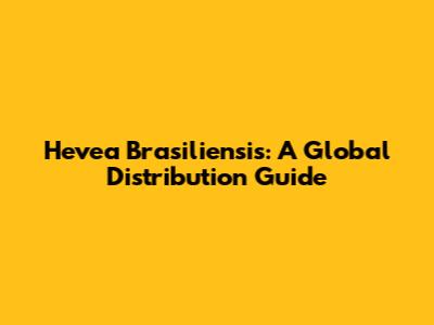 Hevea Brasiliensis: A Global Distribution Guide