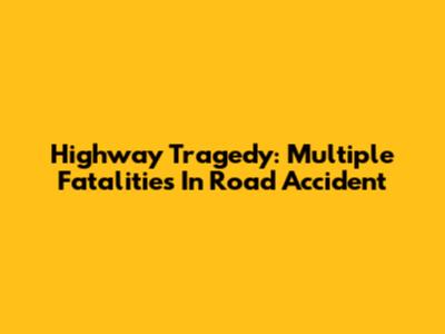 Highway Tragedy: Multiple Fatalities In Road Accident