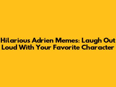 Hilarious Adrien Memes: Laugh Out Loud With Your Favorite Character