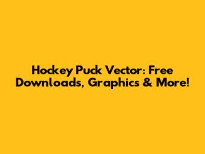 Hockey Puck Vector: Free Downloads, Graphics & More!
