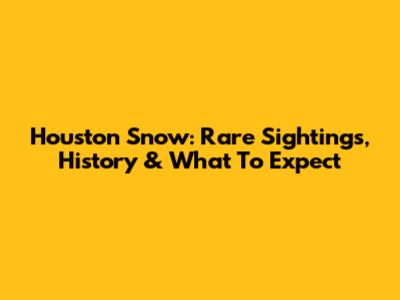 Houston Snow: Rare Sightings, History & What To Expect