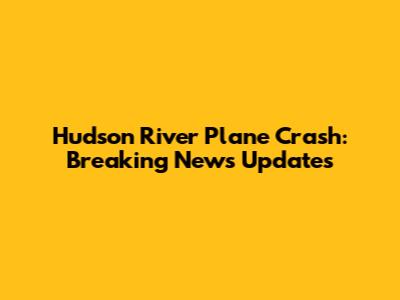 Hudson River Plane Crash: Breaking News Updates