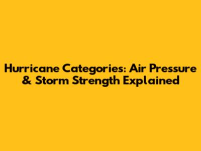 Hurricane Categories: Air Pressure & Storm Strength Explained