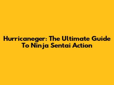 Hurricaneger: The Ultimate Guide To Ninja Sentai Action