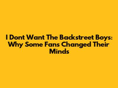 I Don't Want The Backstreet Boys: Why Some Fans Changed Their Minds