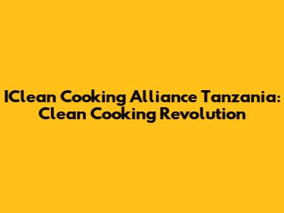 IClean Cooking Alliance Tanzania: Clean Cooking Revolution