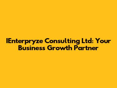 IEnterpryze Consulting Ltd: Your Business Growth Partner