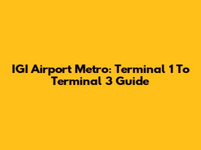 IGI Airport Metro: Terminal 1 To Terminal 3 Guide