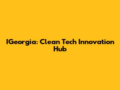 IGeorgia: Clean Tech Innovation Hub