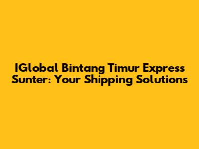 IGlobal Bintang Timur Express Sunter: Your Shipping Solutions