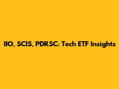 IIO, SCIS, PDRSC: Tech ETF Insights