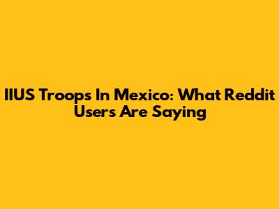 IIUS Troops In Mexico: What Reddit Users Are Saying