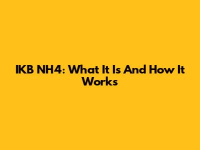 IKB NH4: What It Is And How It Works