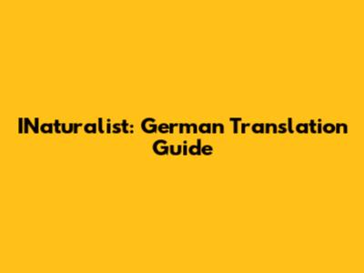 INaturalist: German Translation Guide