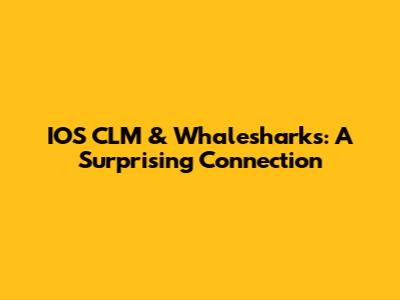 IOS CLM & Whalesharks: A Surprising Connection