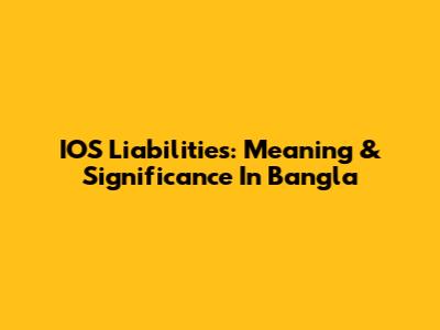 IOS Liabilities: Meaning & Significance In Bangla