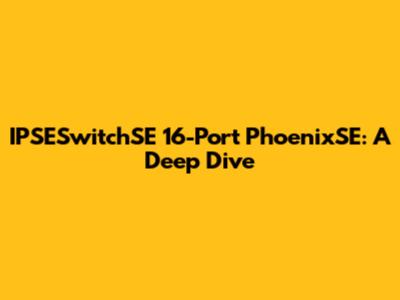 IPSESwitchSE 16-Port PhoenixSE: A Deep Dive