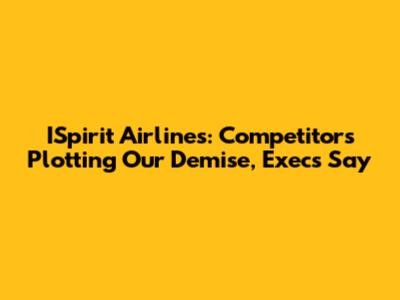 ISpirit Airlines: Competitors Plotting Our Demise, Execs Say