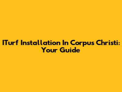 ITurf Installation In Corpus Christi: Your Guide