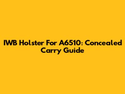 IWB Holster For A6510: Concealed Carry Guide