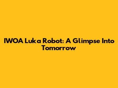 IWOA Luka Robot: A Glimpse Into Tomorrow