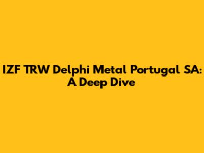IZF TRW Delphi Metal Portugal SA: A Deep Dive