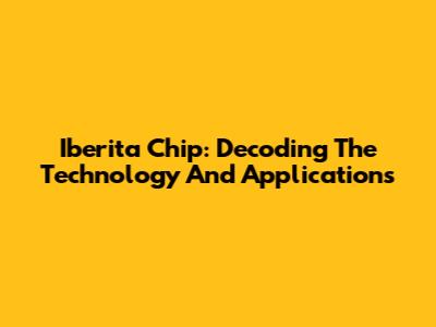 Iberita Chip: Decoding The Technology And Applications
