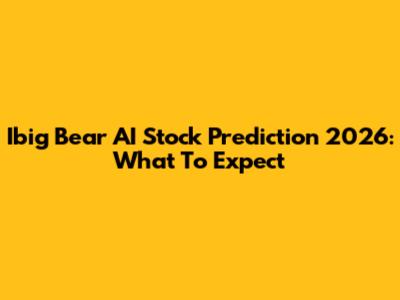 Ibig Bear AI Stock Prediction 2026: What To Expect