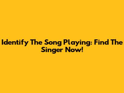 Identify The Song Playing: Find The Singer Now!
