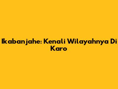 Ikabanjahe: Kenali Wilayahnya Di Karo