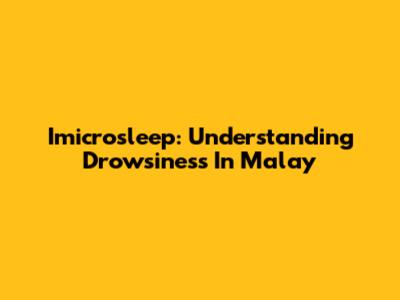 Imicrosleep: Understanding Drowsiness In Malay
