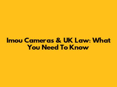 Imou Cameras & UK Law: What You Need To Know